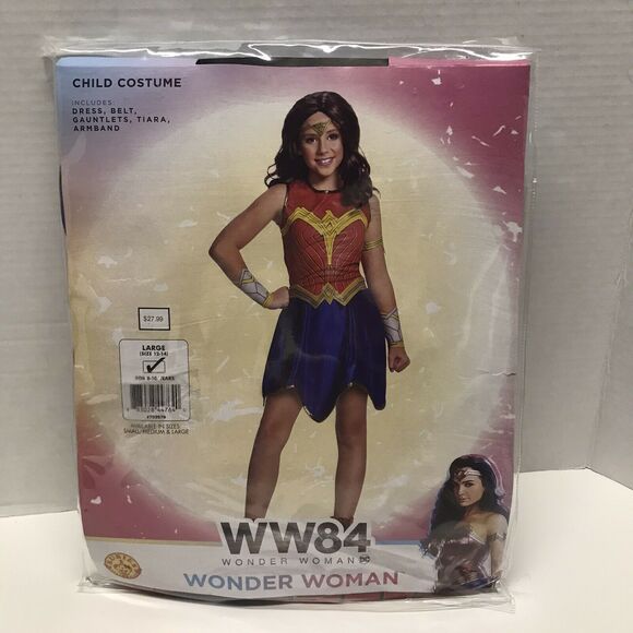 NWT Wonder Woman WW84 Cosplay Dress Up Costume GIRLS LARGE 12 - 14 Superhero - Picture 1 of 5